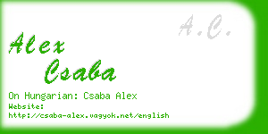 alex csaba business card